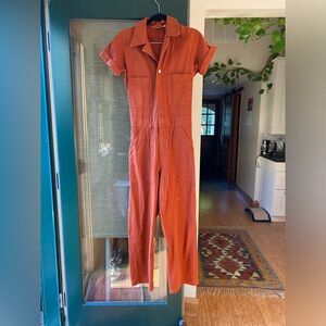 Big Bud Press Short Sleeve Jumpsuit - Burnt
Terracotta - Size Small (hemmed)